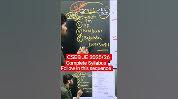 CSEB JE 2025/26 Complete Syllabus Follow in This Sequence #cseb #csebje #lokeshsir #cspdcl