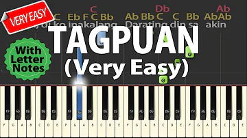 [VeryEasy+W/ LetterNotes] TAGPUAN - Moira Dela Torre  || Synthesia Piano Tutorial