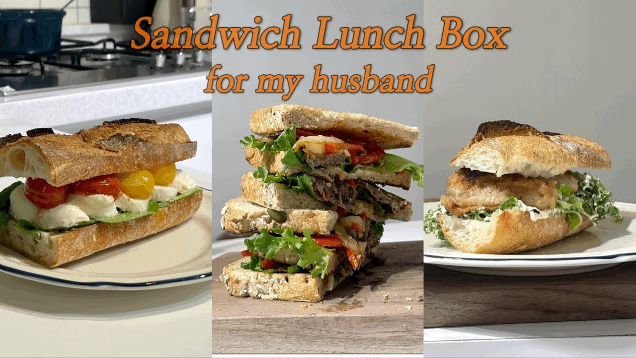 sub) 5AM🌅 남편을 위한 샌드위치 도시락, 매일 새벽 내가 도시락을 싸는 진짜 이유 l 모짜렐라토마토 샌드위치, 치킨시저샐러드 샌드위치, 바베큐 샌드위치