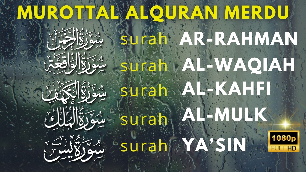 Bacaan AlQuran Merdu | Surat Al Waqiah,Al Kahfi,Ar Rahman,Al Mulk,Yasin, Penyejuk Hati