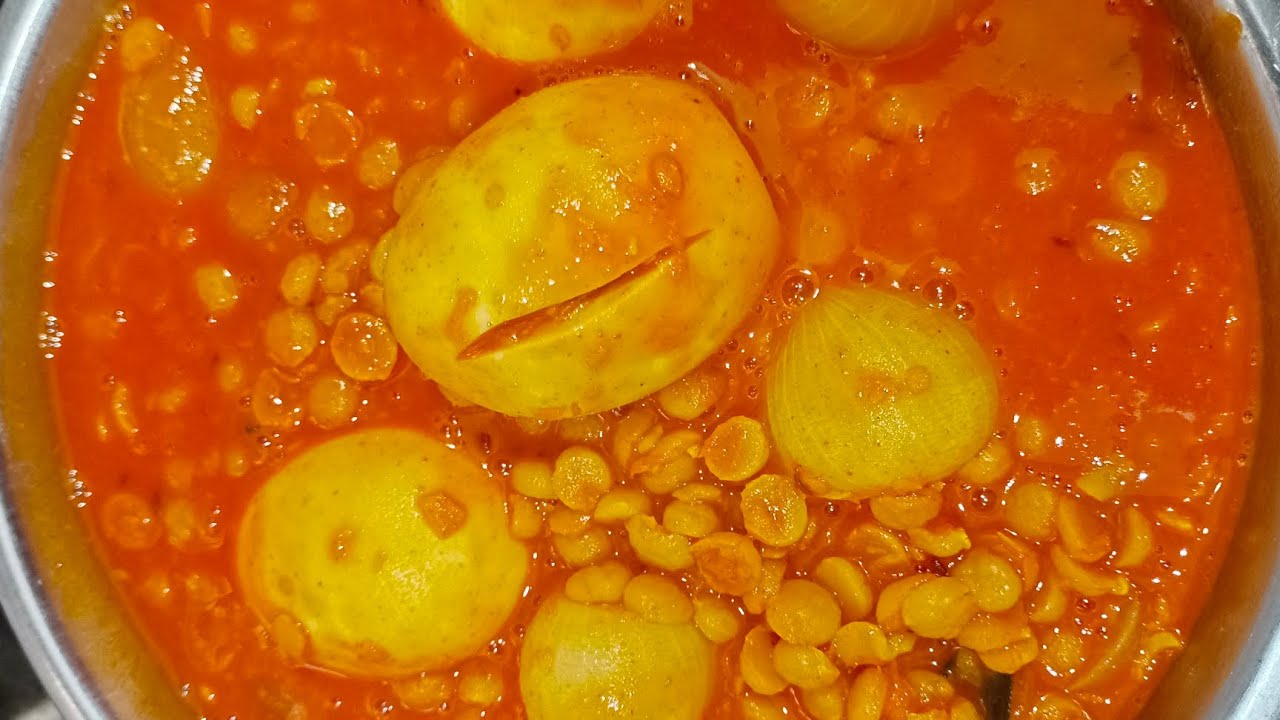 Shenaga Pappu egg curry/ chana dal egg curry/ telangana style. YouTube