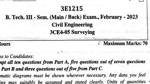 B.tech 3rd semester||  civil engineering|| Surveying|| RTU