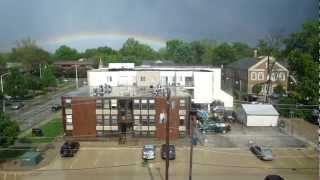 Double Rainbow and Funnel Cloud in Urbana, Illinois
