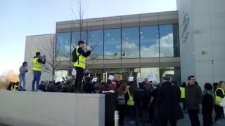 UCD students protest rent hikes.