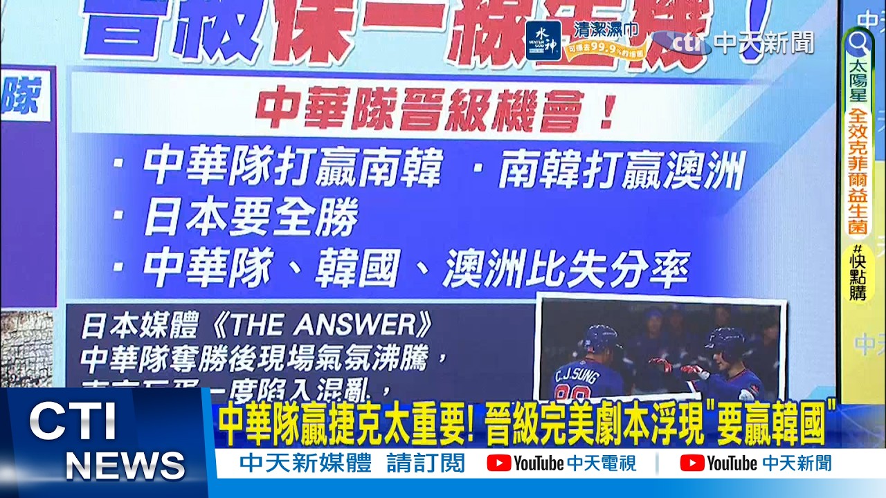 【每日必看】中華隊贏捷克太重要! 晉級完美劇本浮現