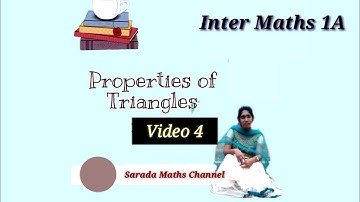 Maths 1A Properties of Triangles || Properties of Triangles || Inter MATHS Properties of Triangles
