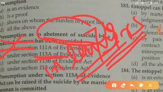 Mcq evidence act, 1872 || ie act MCQs || MCQs evidence Act for all judiciary & other law exams ||