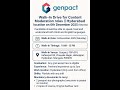 Genpact Mega Walk-In Drive Hyderabad|Content Moderator Jobs|Freshers&Experienced0–2 Yrs #shorts