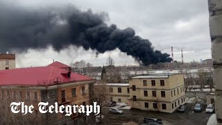 video: Massive fire engulfs major Russian factory