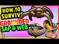 GROUNDED SAP FARM AND SPINING WHEEL! Defeating Spiderlings! How To Survive Part 5