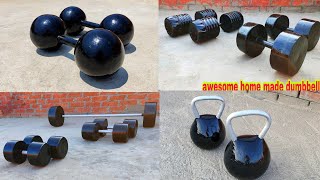 Awesome diy home made dumbbells from cement كيف تصنع دامبلز في المنزل بأبسط الأدوات