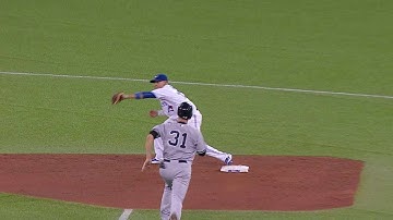 NYY@TOR: Smoak, Goins link up to turn double play