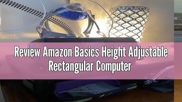 Review Amazon Basics Height Adjustable Rectangular Computer Monitor Riser Desk Stand with Storage fo