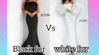 🖤Black fur vs ⚪white fur💕/dress👗/heels👠/nail💅/mobile cover📱/bedroom🛏#cutegirl