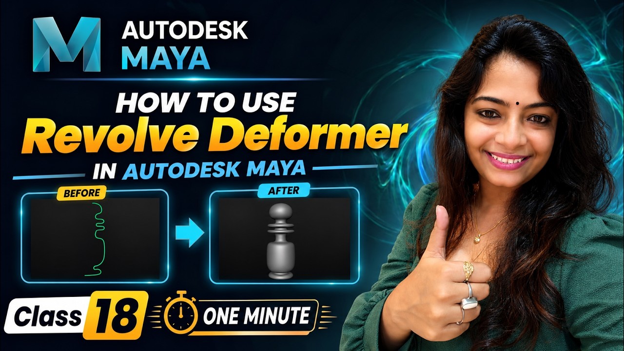 How To Use Revolve Deformer In Autodesk Maya || Class - 18 || Maya Basic Tutorial || 2026 (video lesson)