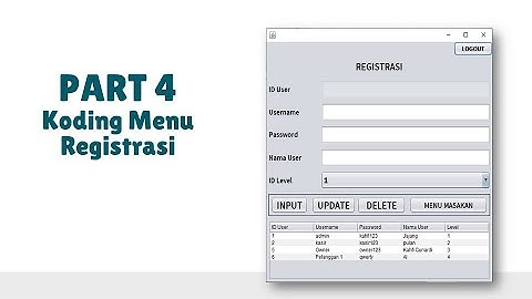 Aplikasi Kasir Restoran Sederhana PART 4-Menu Registrasi