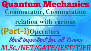 Commutator of two operators,commutation relations,commutation relation with position and momentum