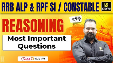 RRB ALP & RPF SI/Constable Reasoning #59 | Most Important MCQs | Harsh Sir