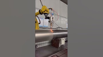 laser cladding machine is processing a roll #repair #remanufacturing #lasercladding #refining
