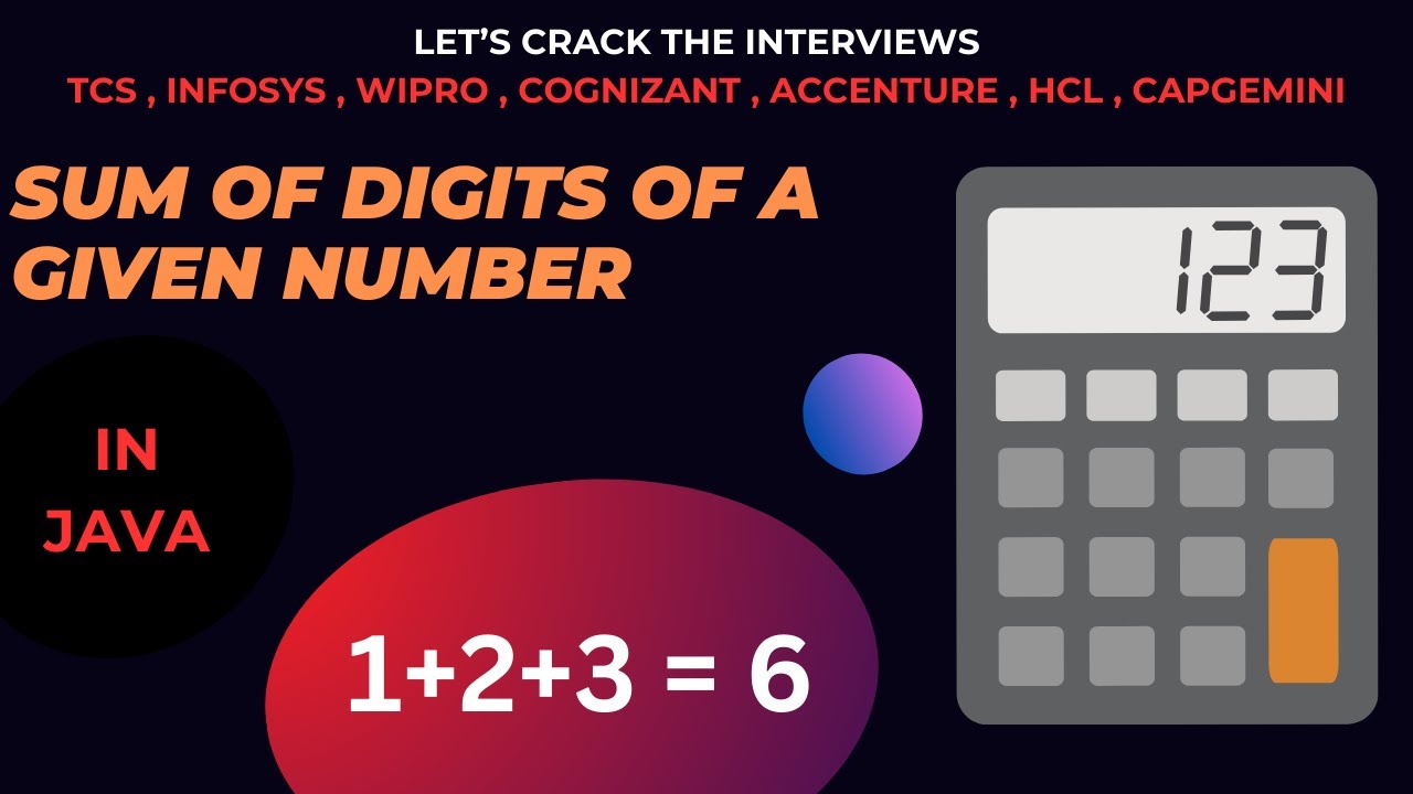 Program to find sum of digits of a entered number - YouTube