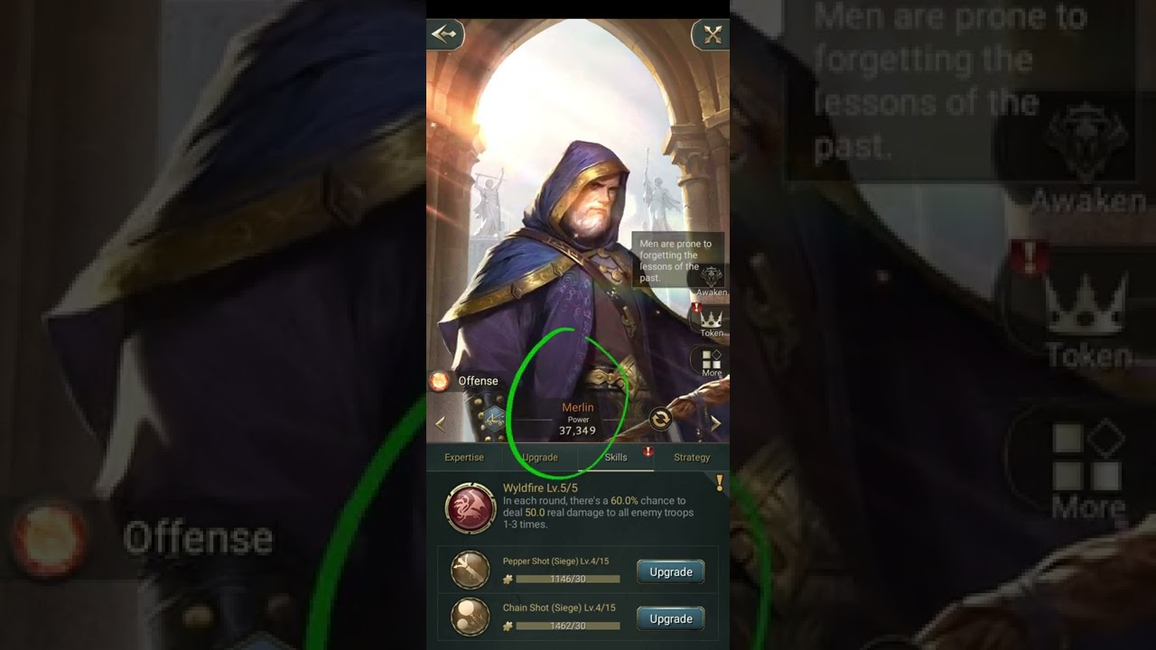 War eternal: power difference, when using various skills or tokens etc