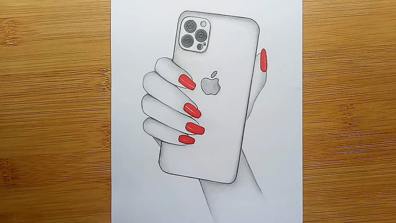 How to Draw a Hand Holding a Phone / Phone 12 Pro Max Holding in Hand