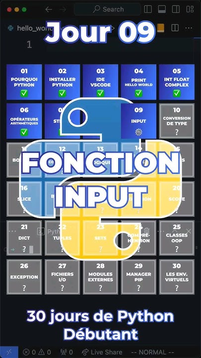 La fonction input - Jour 9 des 30 Jours de Python Débutant - YouTube