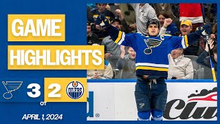 Game Highlights: Blues 3, Oilers 2 (OT)