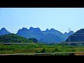 Railway. China from the passenger train window view Guilin-Yongfu/Китай из окна поезда. Гуйлинь-Юнфу