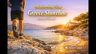 Greece Shoreline Motion | 4K RealโTime Coastal Running Flow (No Music, Natural Sound)