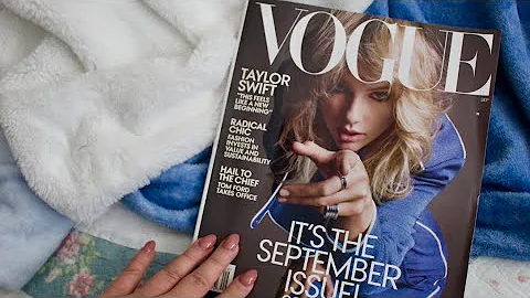 ASMR Reading Fall Vogue ❤️(soft speaking, page flipping, tapping, whispers)