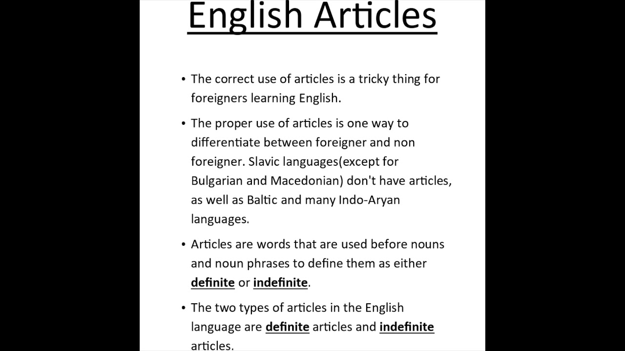 English Articles What Are They YouTube English Articles What Are They YouTube