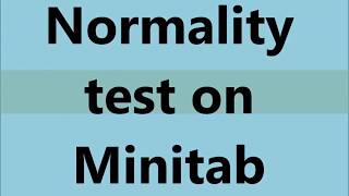 Normality test on Minitab