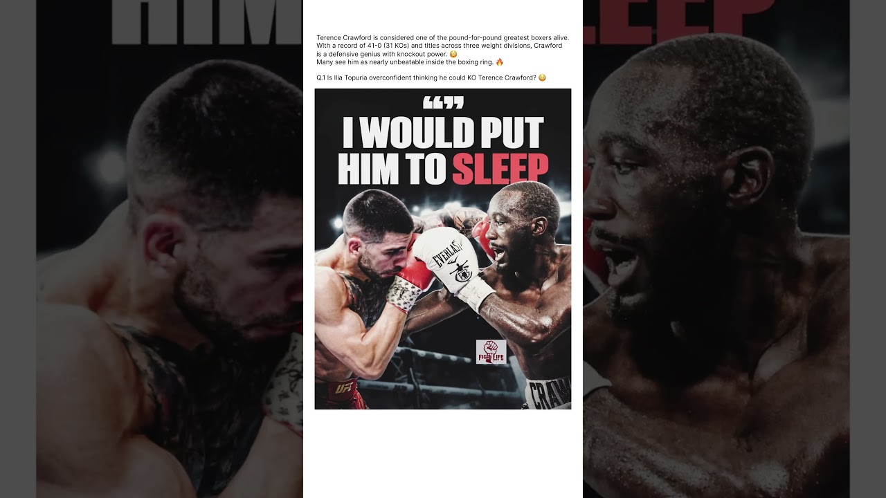 Ilia Topuria Says He’d SLEEP Terence Crawford in Boxing Ring! 🥊😱