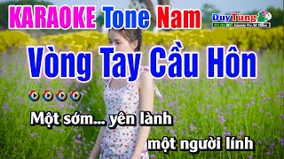 Karaoke ||  Vòng Tay Cầu Hôn - Tone Nam || Nhạc Sống Duy Tùng