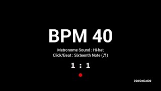 Metronome BPM 40 / Hi-hat / 16th (Closed)