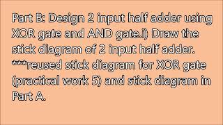 DEC50143 PW6 CMOS - Design 2 inputs Half Adder Layout