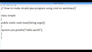 Simple java program | Using CMD | on Windows