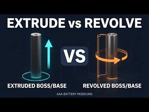 SolidWorks Tutorial: AAA Battery (Extruded Boss/Base VS Revolved Boss/Base)