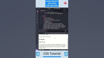 CSS Tutorial - Lesson #6 part 3: CSS Color - CSS Text Color #css #csstutorial  #html #js