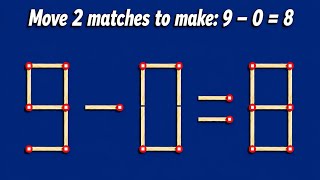 How do you move 2 matchsticks to get the equation 9 - 0 = 8 #testiq #test #gaming