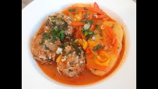 Мясные Ежики Из Фарша С Картошкой И Овощами Рецепт