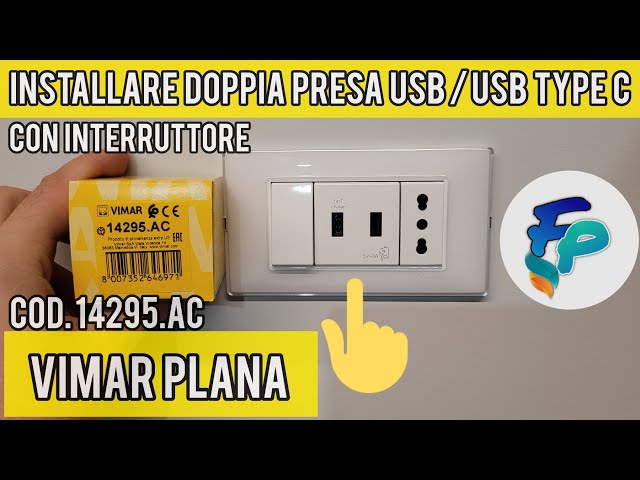 Installare presa muro USB/TYPE C serie Vimar Plana con interruttore 