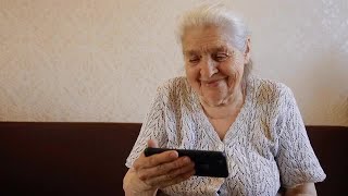Elderly Woman With Smartphone Stock Video