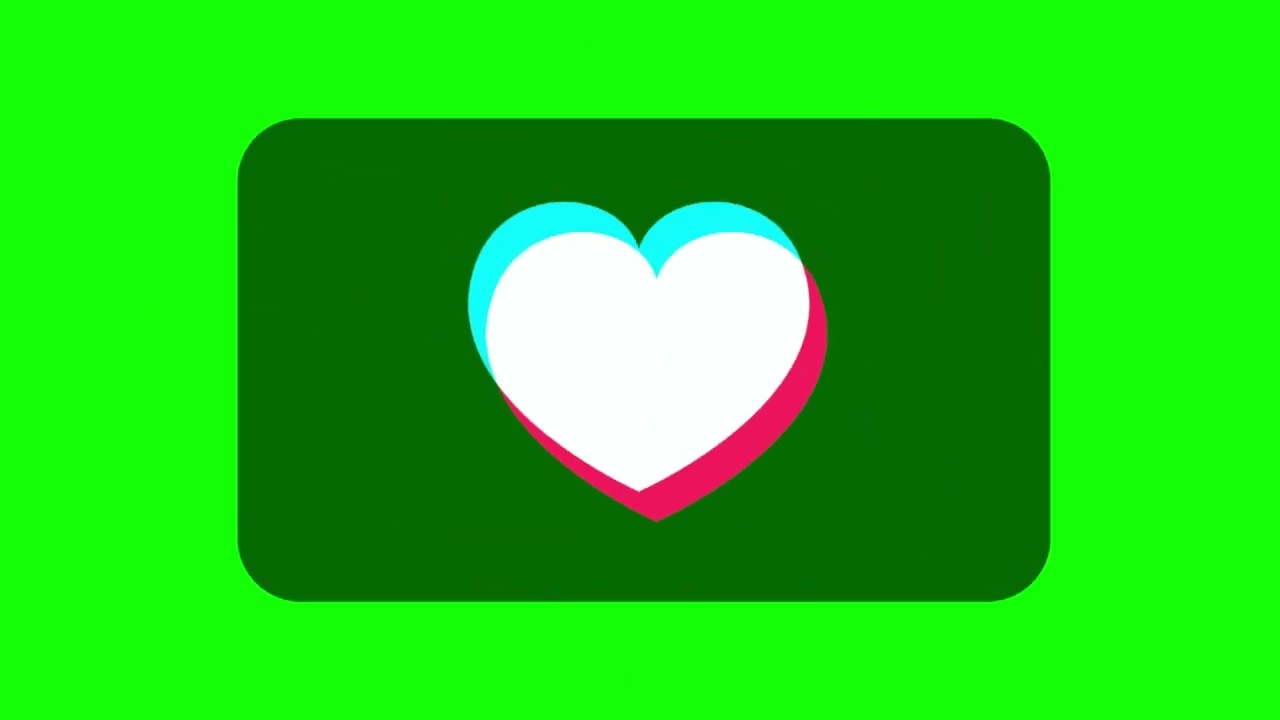 heart glitch icon | Green Screen | No Copyright | Stock Footage, Motion Graphics | 4K Stickers