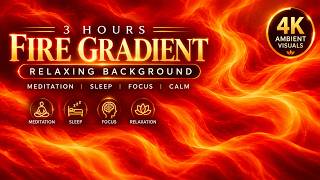 🔥 Fiery Red & Orange Gradient Background | 3 Hours of Flowing Abstract Fire Waves for Relaxation