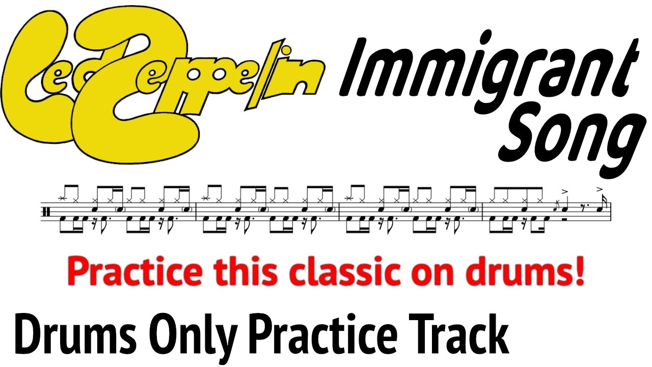 Immigrant Song Drum Practice Track Led Zeppelin 80112 bpm YouTube