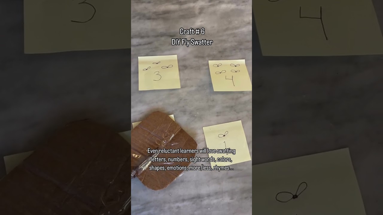 Make the easiest DIY fly swatter to swat numbers, letters, rhymes, emotions, shapes,colors and more!