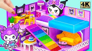 Make Purple Kuromi House with Bedroom, Kitchen, Rainbow Slide, Infinity Pool 🏠💜 DIY Miniature House