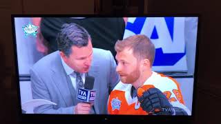 Celebrity Renaud Lavoie de TVA Sports re fait remettre à sa place par Claude Giroux au match des étoiles Wealth